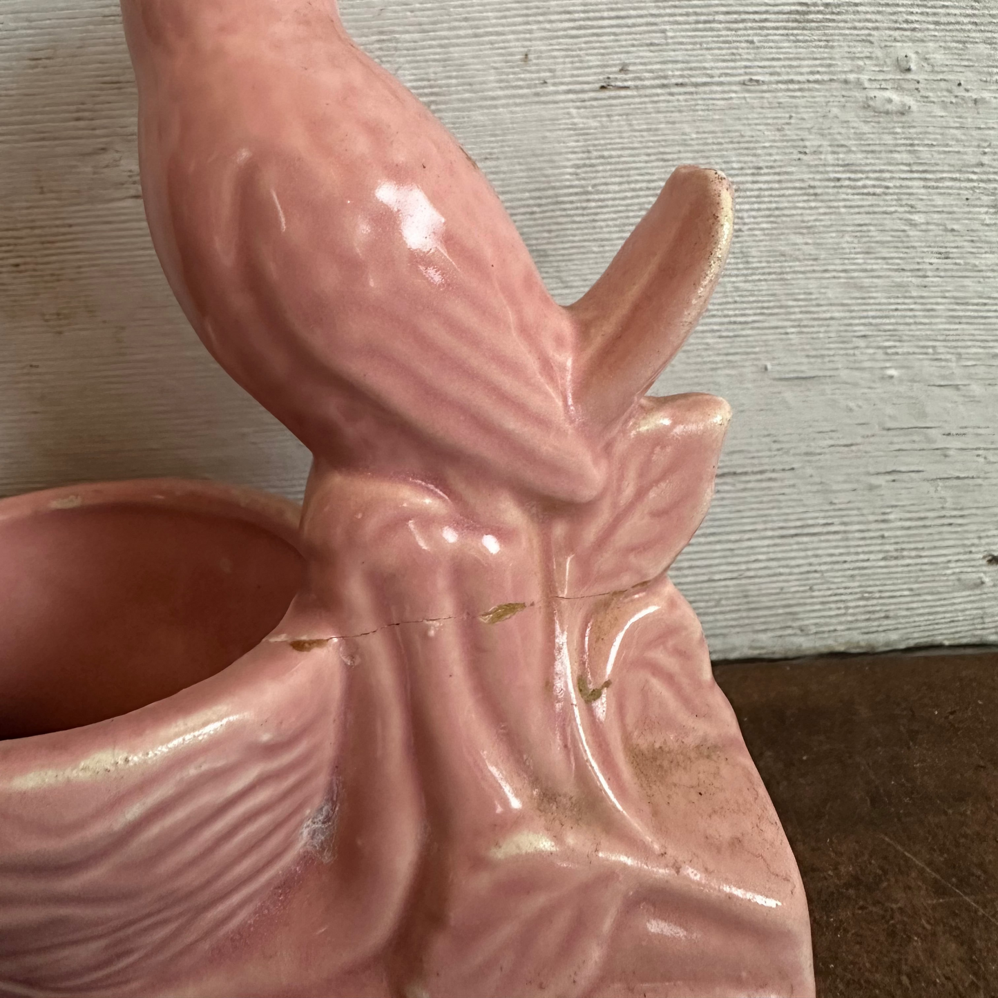 Pink Ceramic Bird Planter