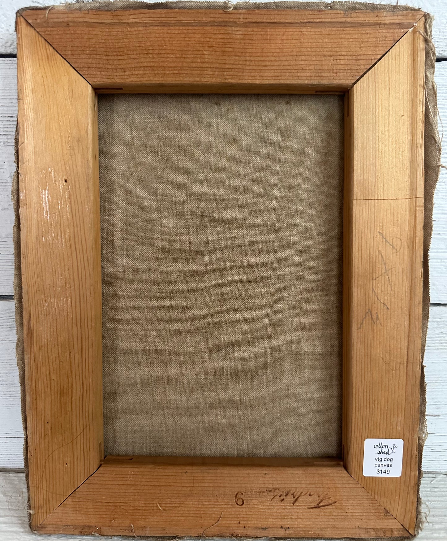 Canvas Painting with Dog In Doorway