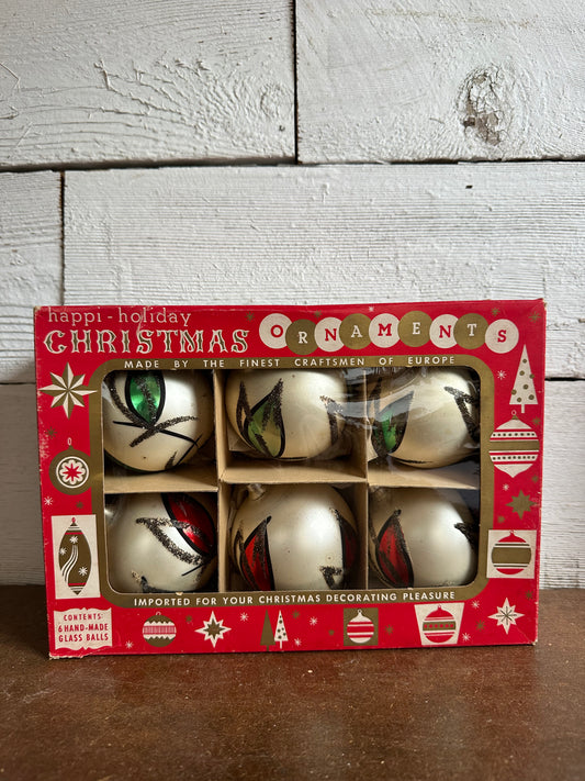 Handmade Glass Ornaments in Original Box