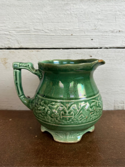 Green Stoneware Pitcher