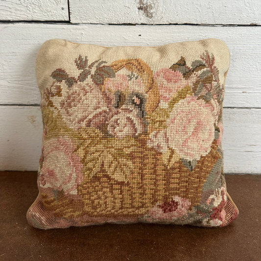 Vtg Cross Stitch Pillow