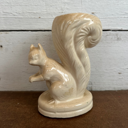 Vtg Ceramic Squirrel Planter