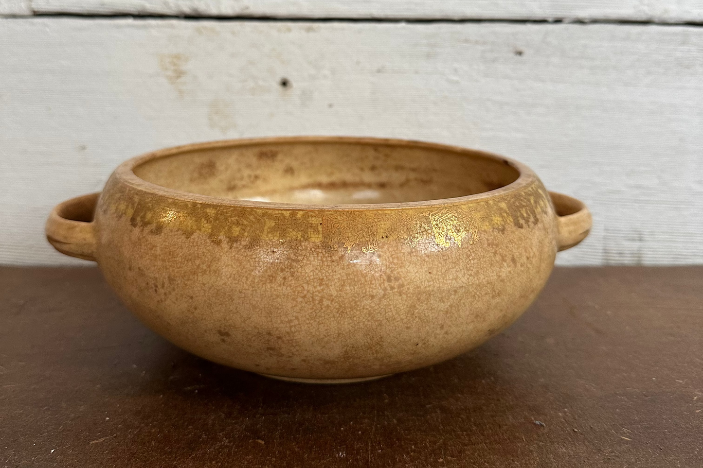 Ironstone Tureen (Gold Trim)