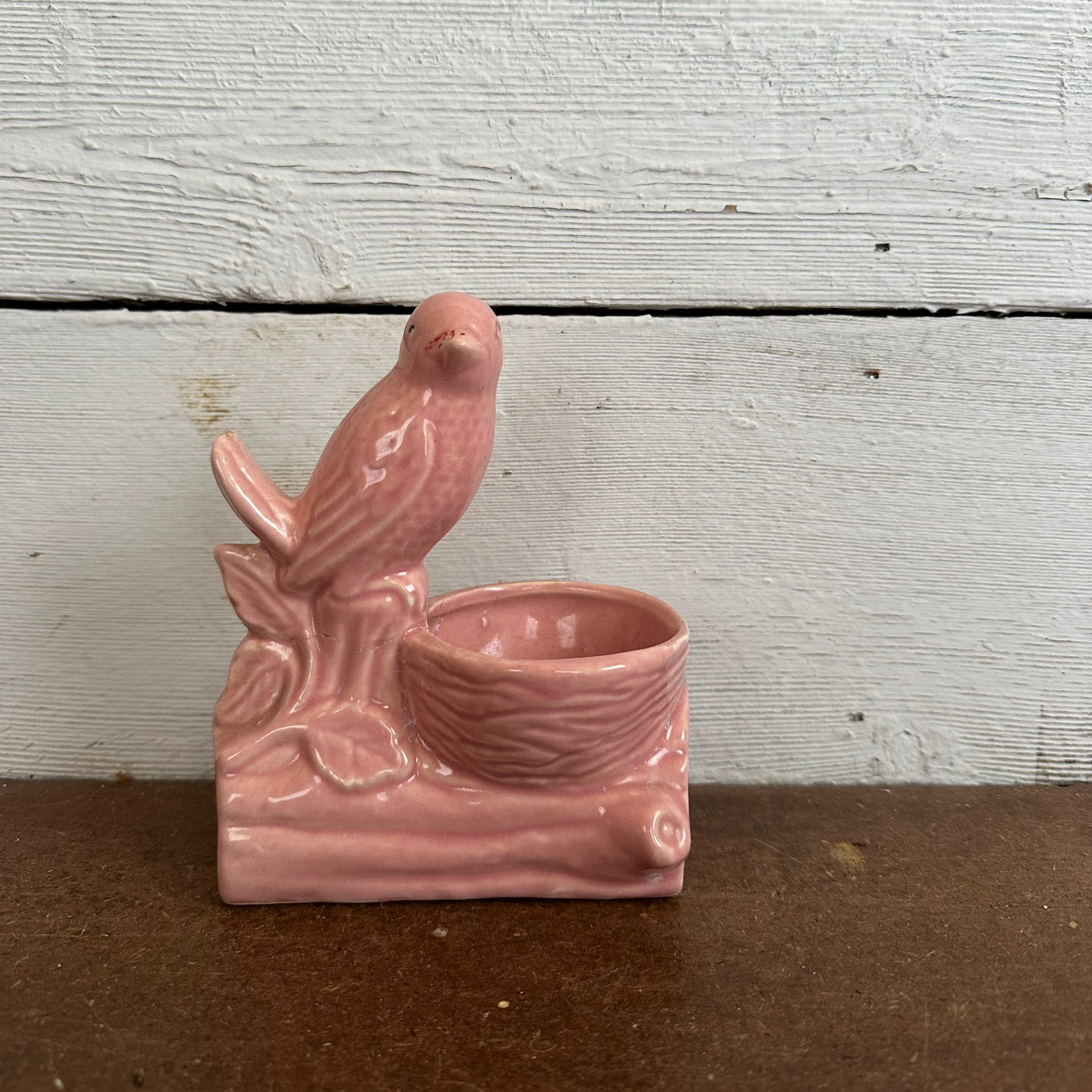 Pink Ceramic Bird Planter