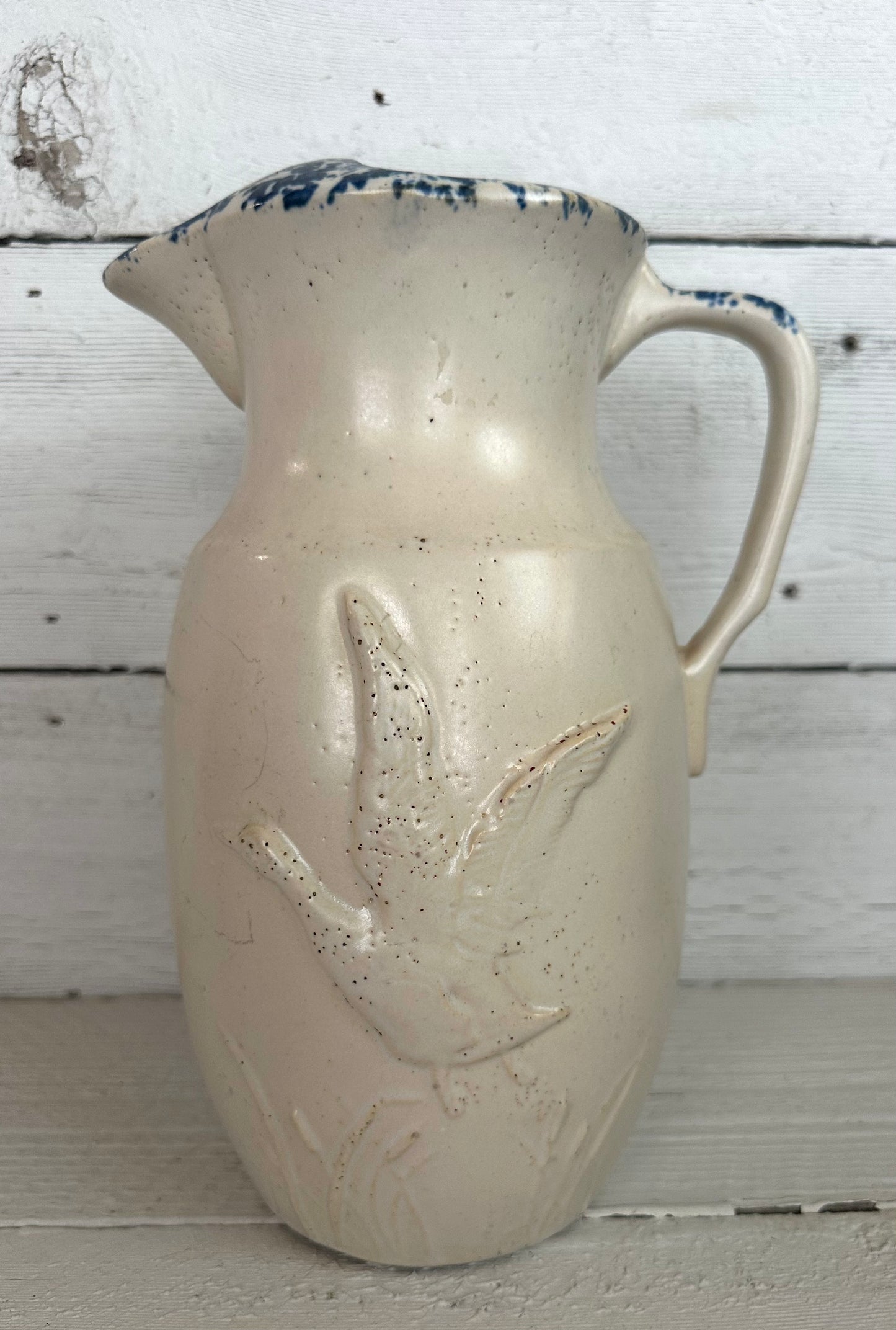 Stoneware Pitcher with Goose
