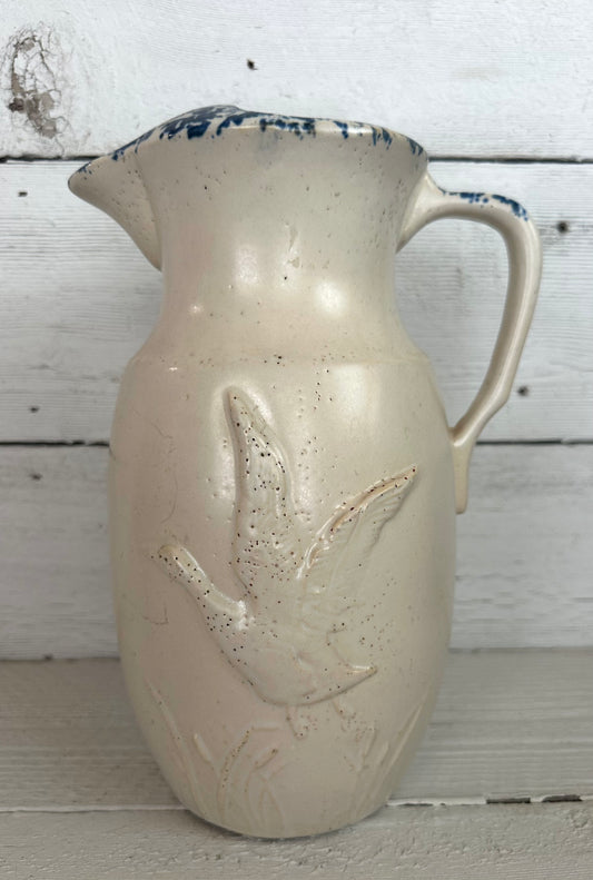 Stoneware Pitcher with Goose