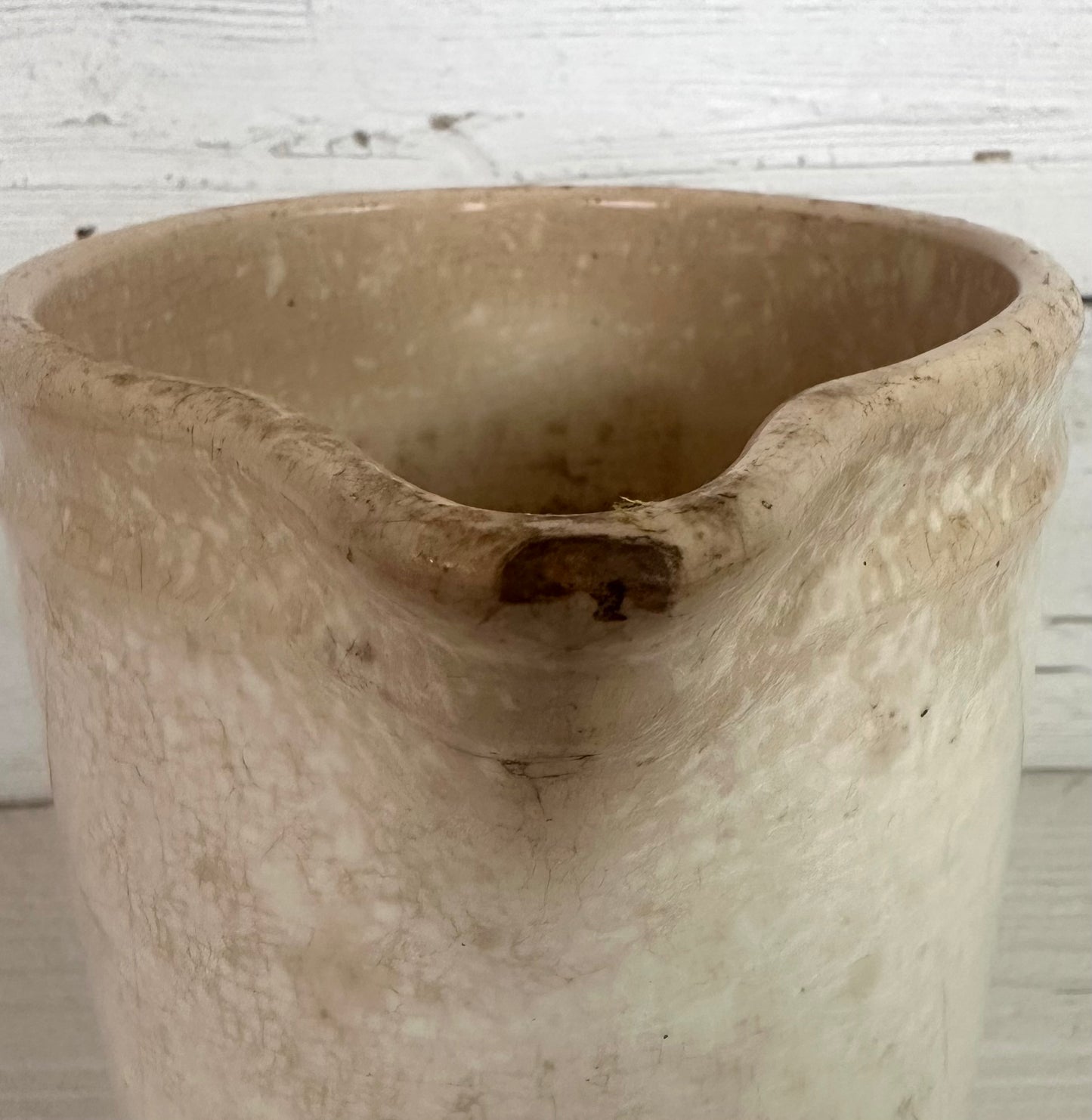 Stained Ironstone Milk Pitcher