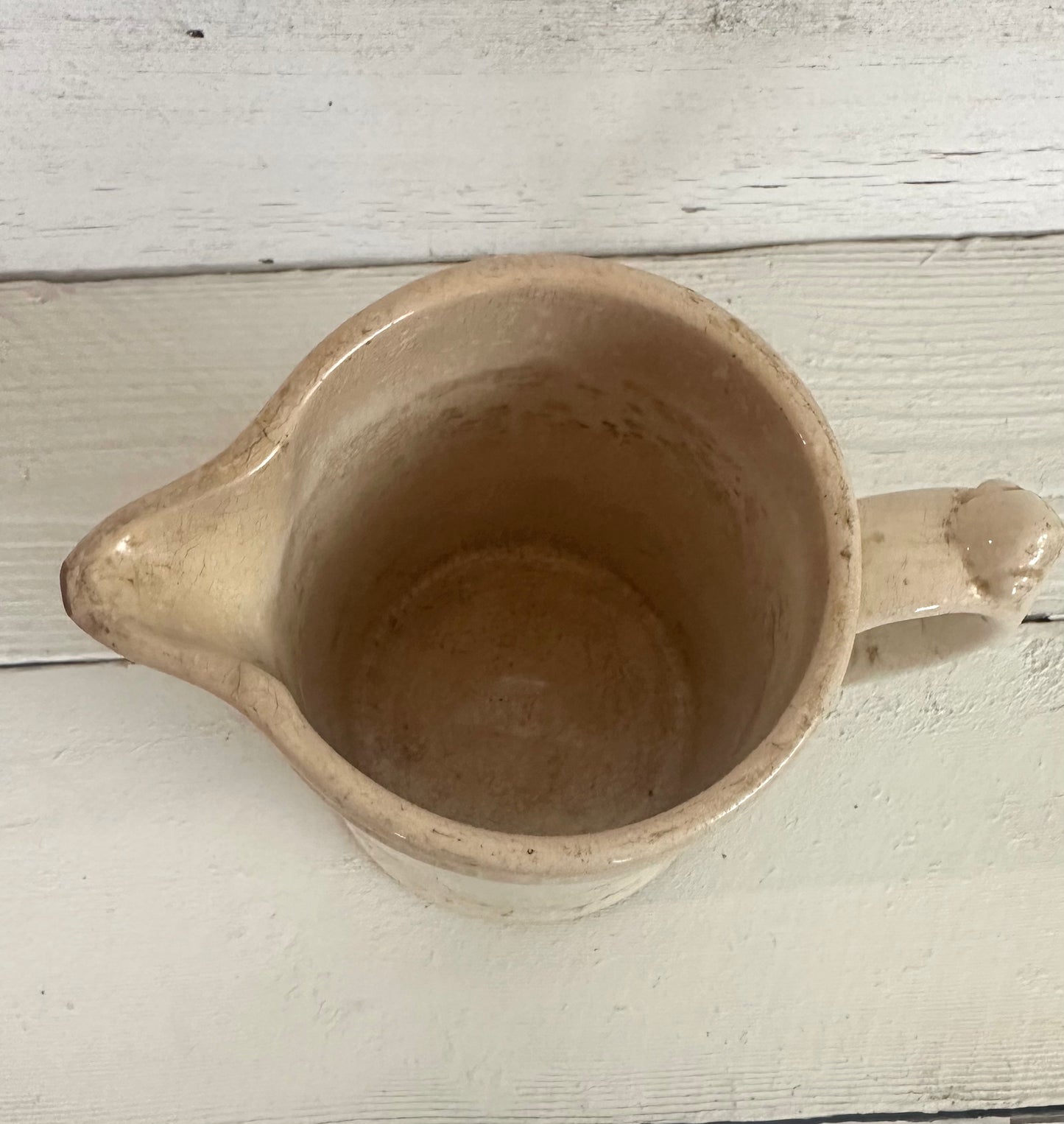 Stained Ironstone Milk Pitcher